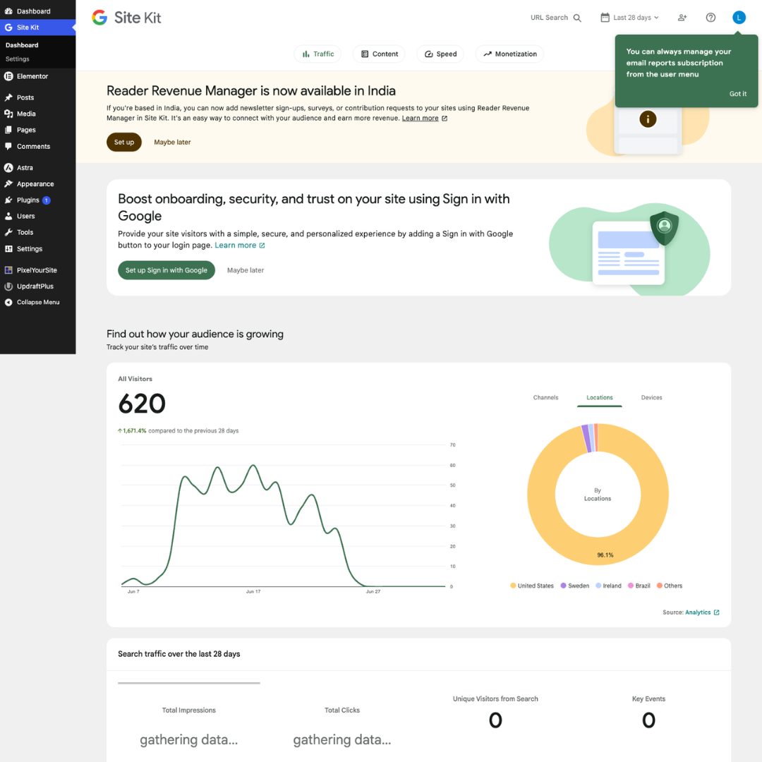 Custom Landing Page Result